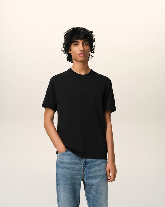 Black Cotton Ami de Coeur T-Shirt