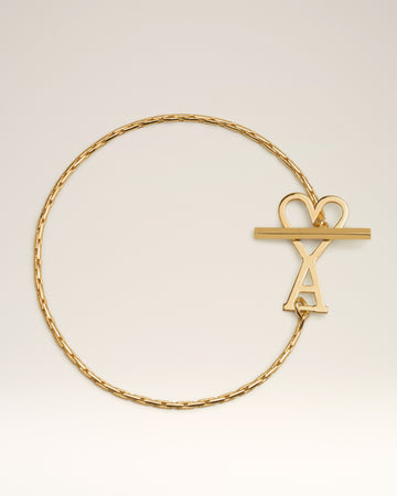 Gold Brass Ami de Coeur Chain Bracelet