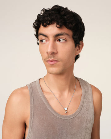 Silver Brass Ami de Coeur Pendant Necklace