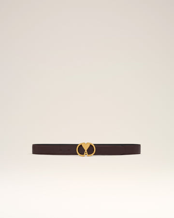 Burgundy Leather Ami de Coeur Belt