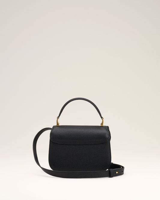 Black Leather Top Handle Paris Paris Bag