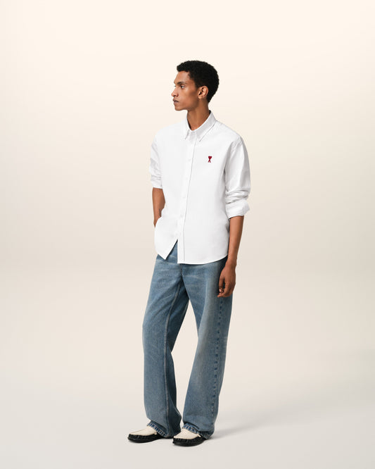 White Cotton Button-Down Ami de Coeur Shirt