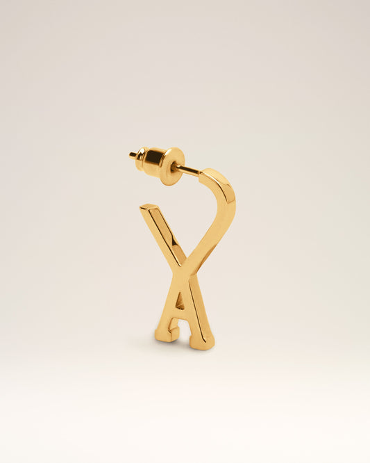 Gold Brass Small Ami de Coeur Hoops