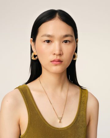 Gold Brass Ami de Coeur Pendant Necklace