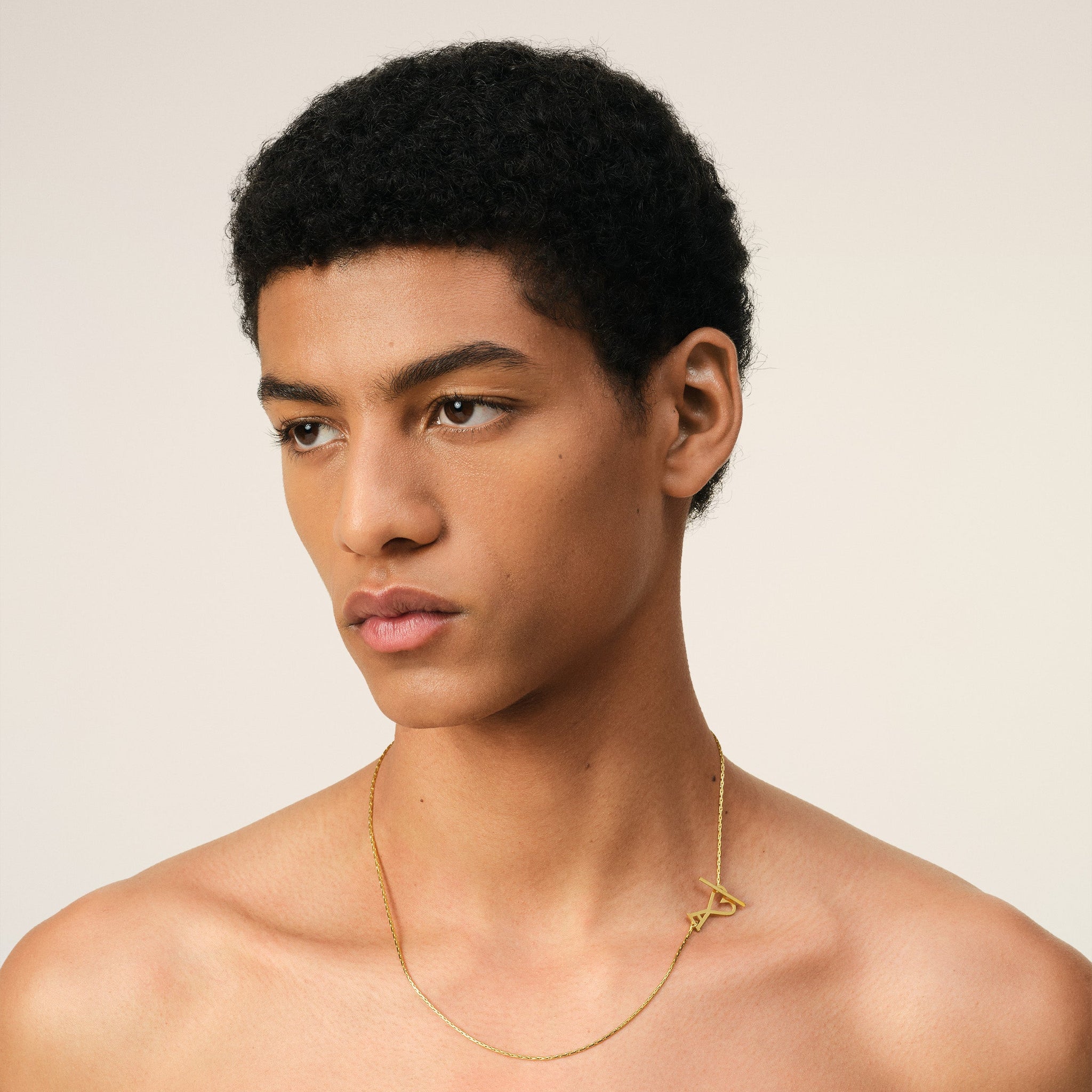 Gold Brass Ami de Coeur 2 In 1 Chain Necklace