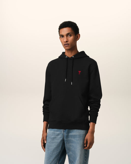 Black Cotton Ami de Coeur Hoodie