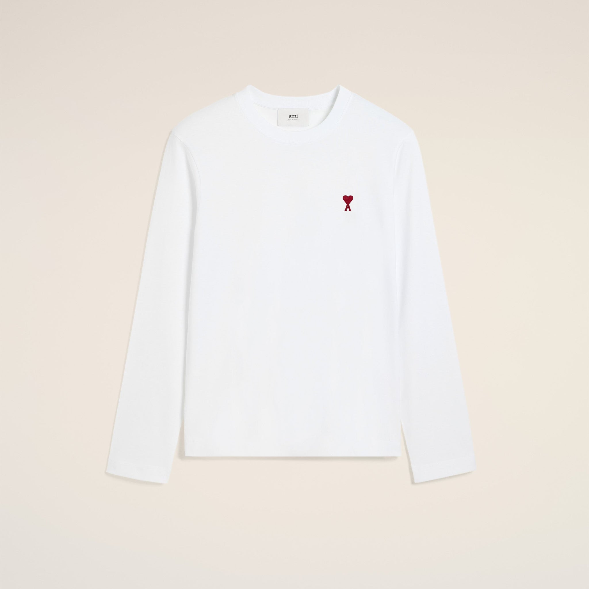 White Cotton Ami de Coeur Long Sleeves T-Shirt