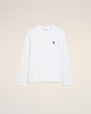 White Cotton Ami de Coeur Long Sleeves T-Shirt
