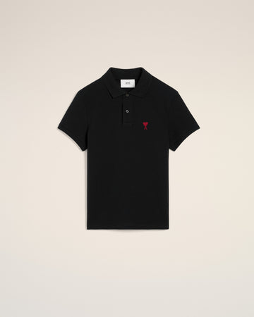 Black Cotton Ami de Coeur Polo Shirt