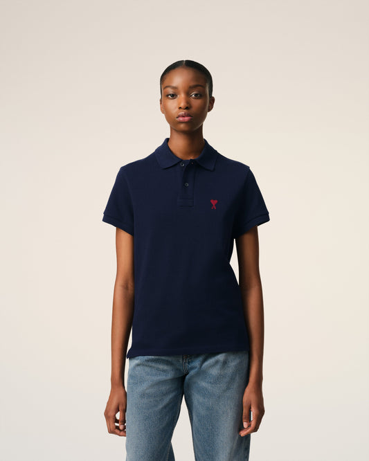 Navy Cotton Ami de Coeur Polo Shirt