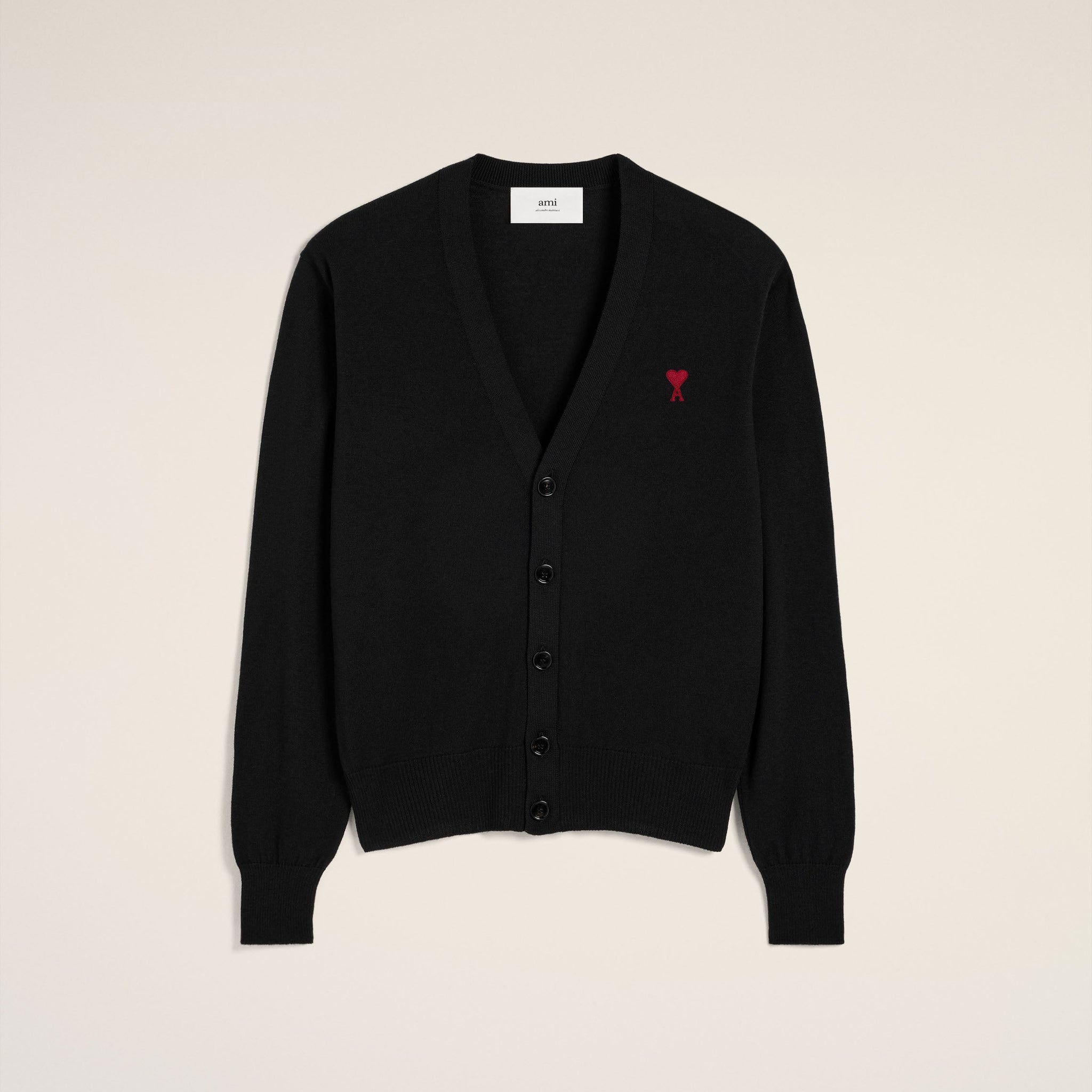 Black Wool Ami de Coeur Cardigan