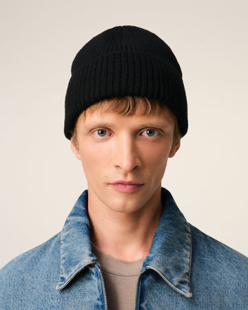 Black Wool Ami de Coeur Beanie