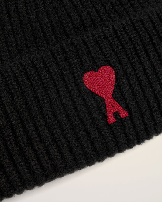 Black Wool Ami de Coeur Beanie