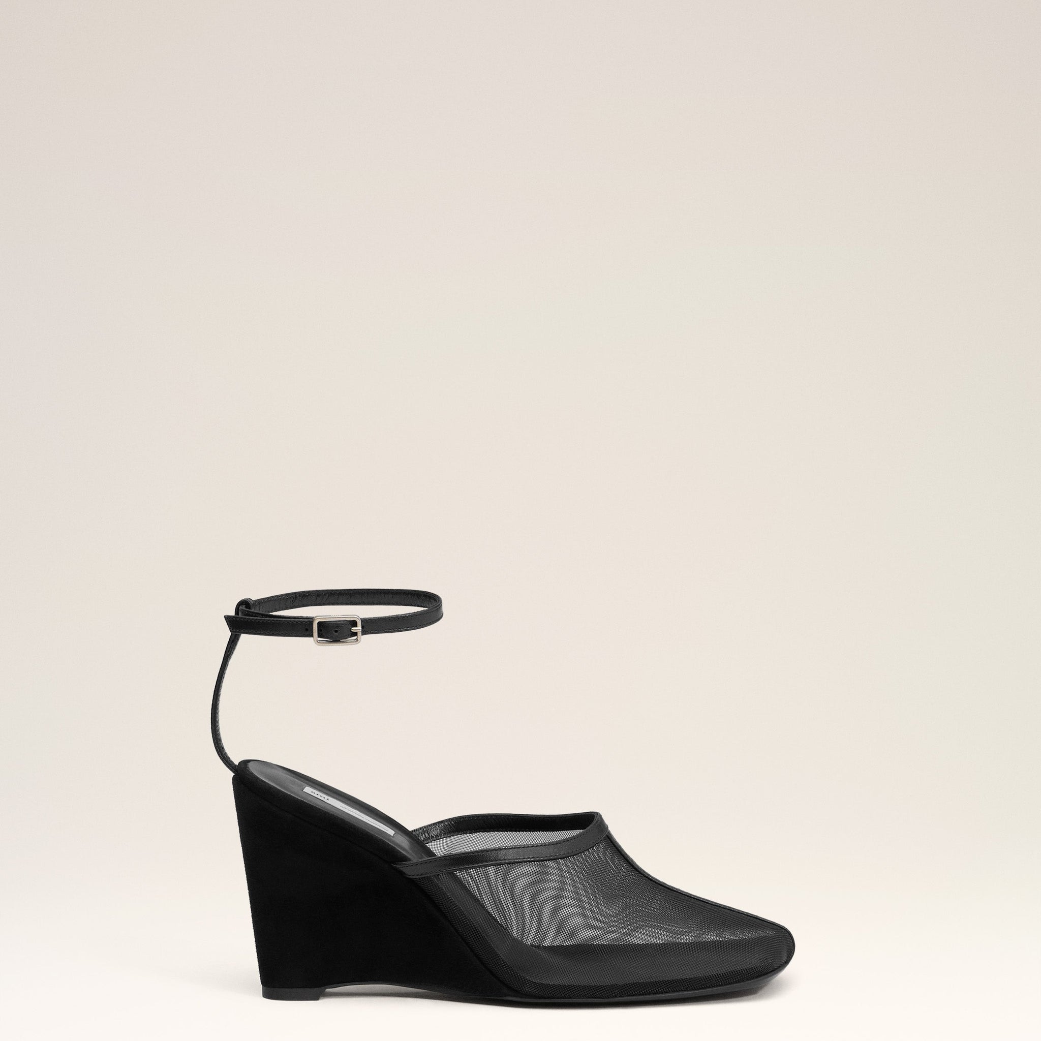 Black Wedge Mules