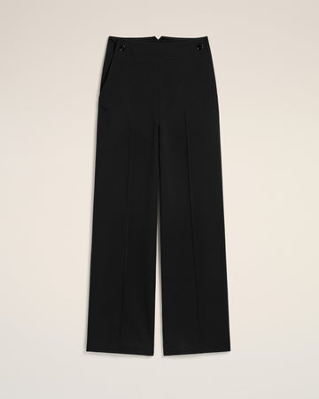 Black Wool Sailor Trousers