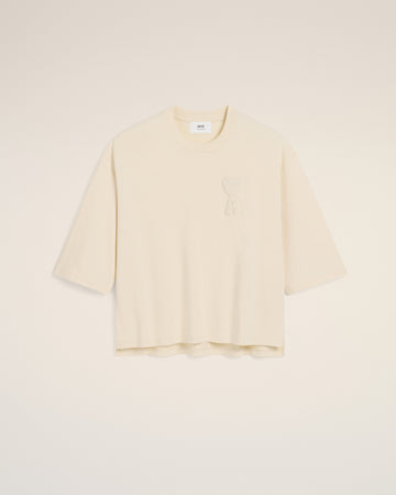 Beige Cotton Ami de Coeur Patch T-Shirt
