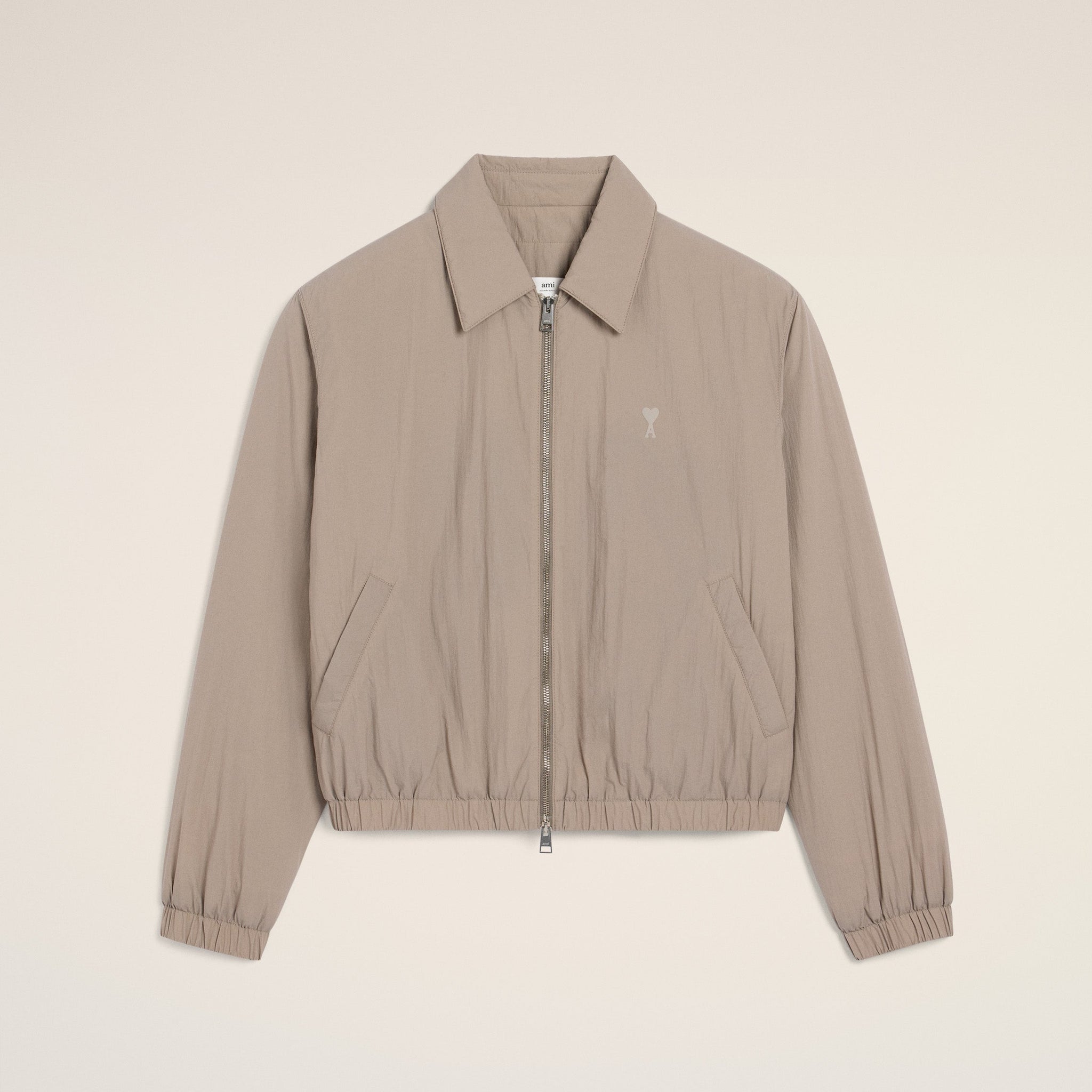 Beige Technical Canvas Zipped Jacket