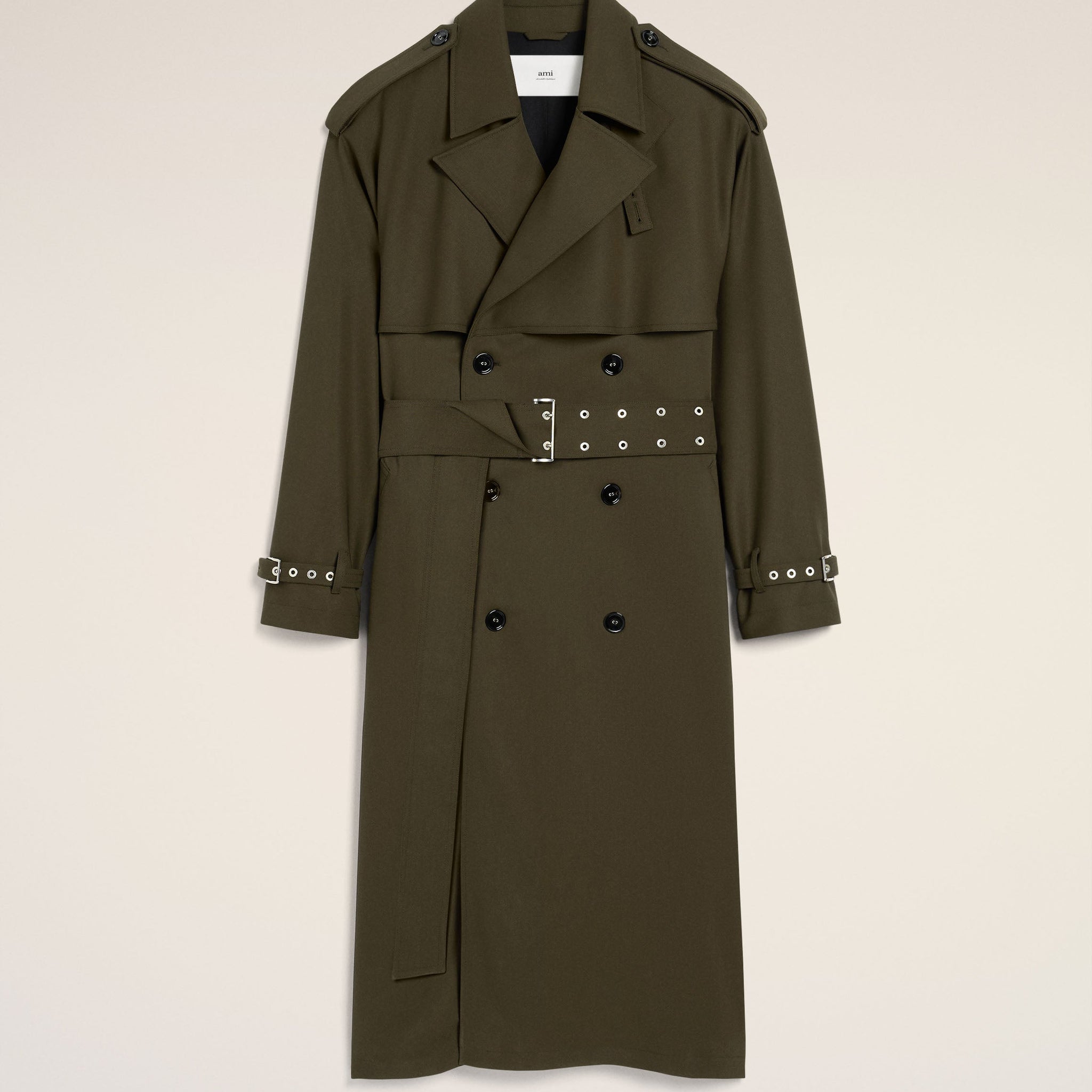 Green Wool Trench Coat