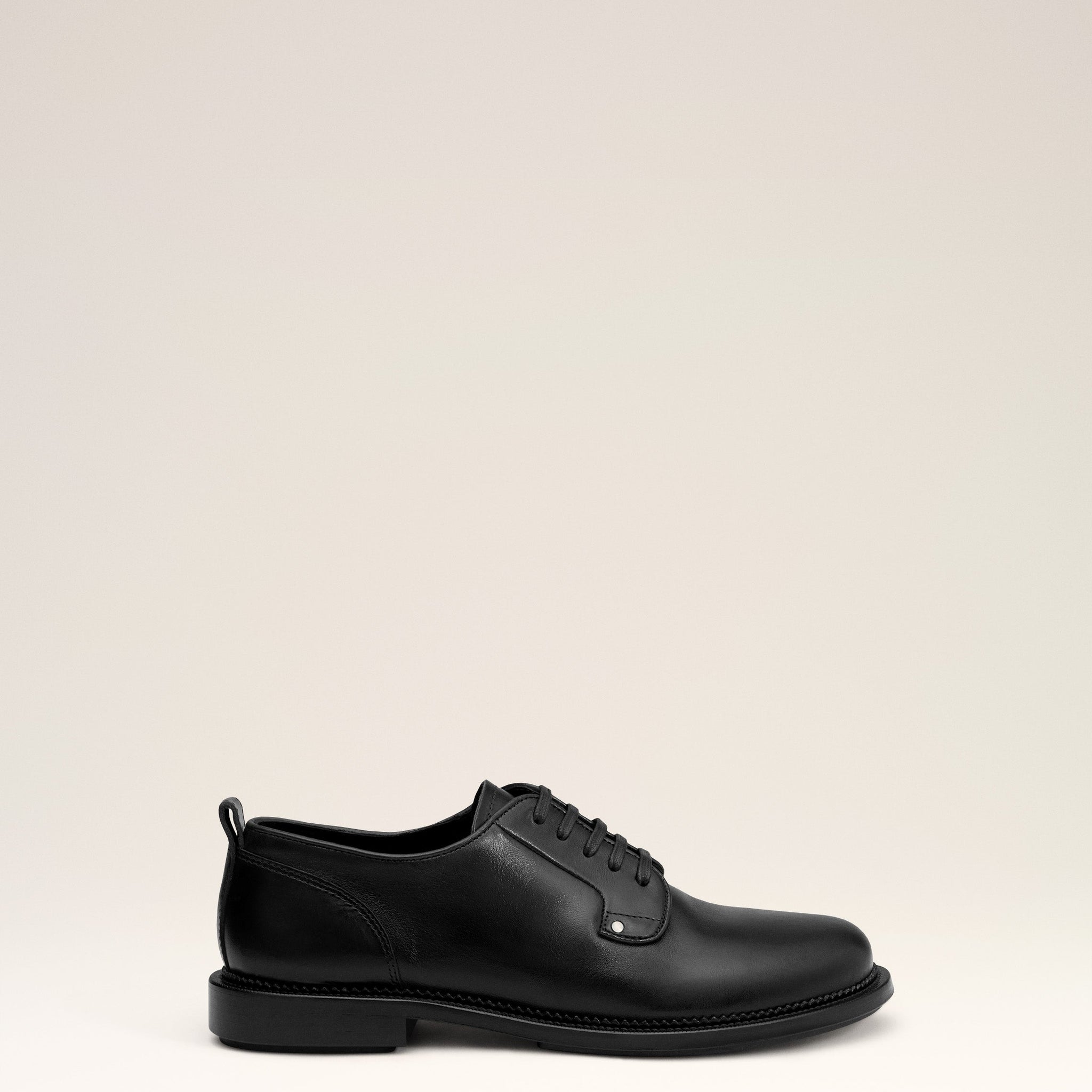 Black Leather Anatomical Toe Derbies
