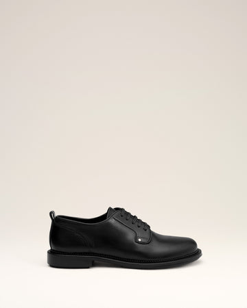 Black Leather Anatomical Toe Derbies