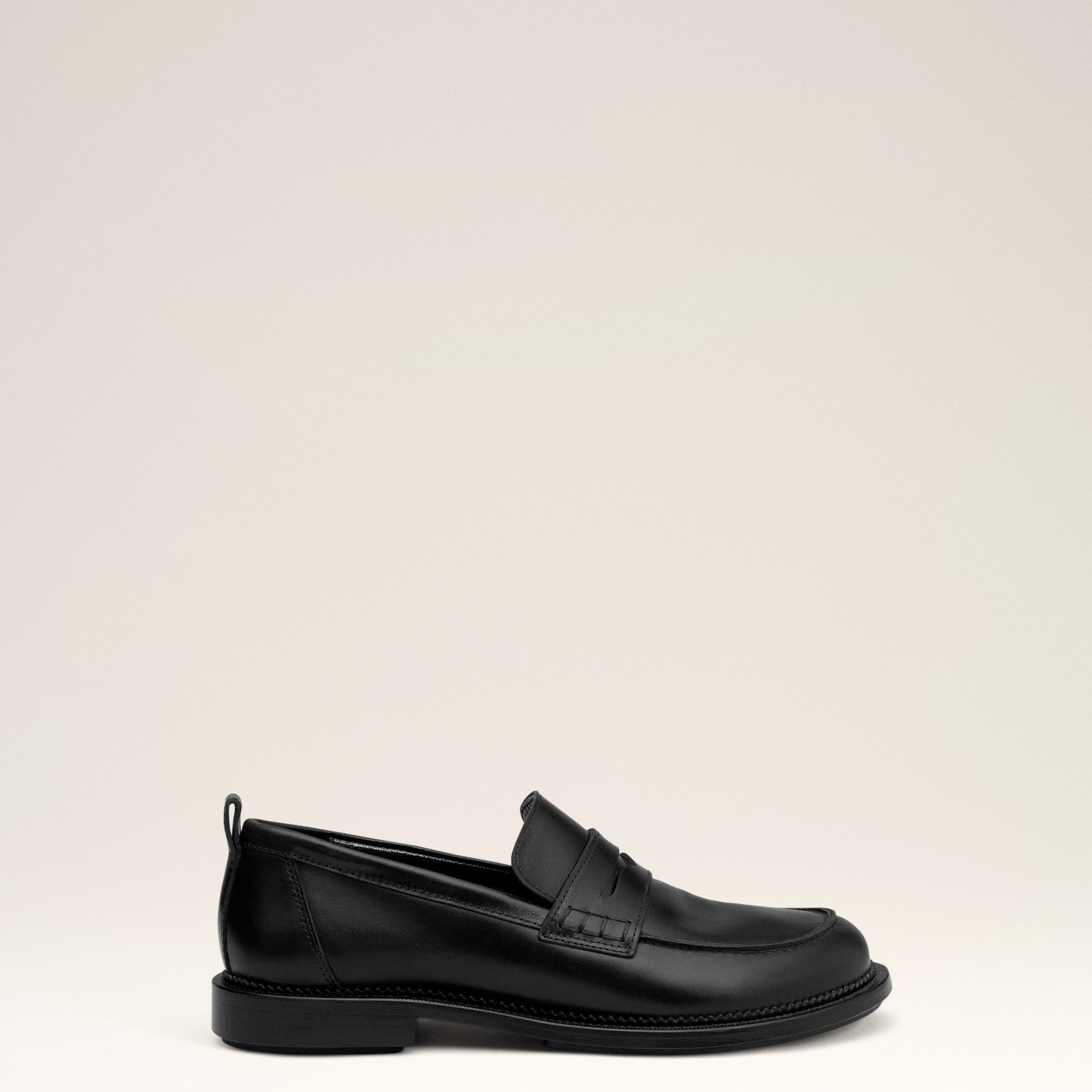 Black Leather Anatomical Toe Loafers