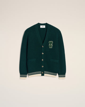 Green Wool Ribbed Sweater With Patch
