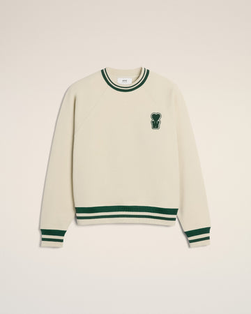 White Cotton Sweatshirt With Patch