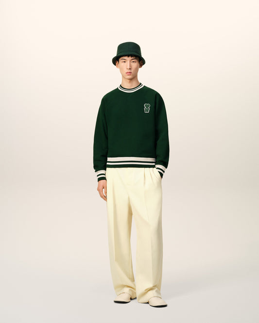 Green Cotton Sweatshirt With Patch
