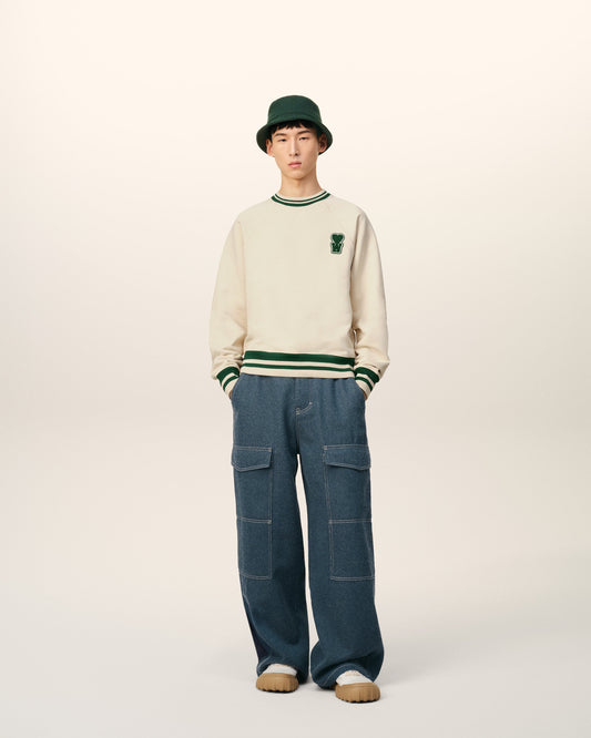 White Cotton Sweatshirt With Patch