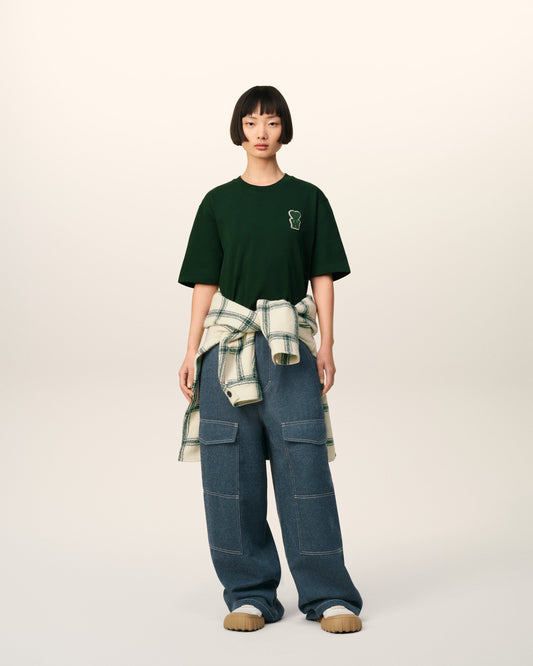 Blue Wool Worker Baggy Pants