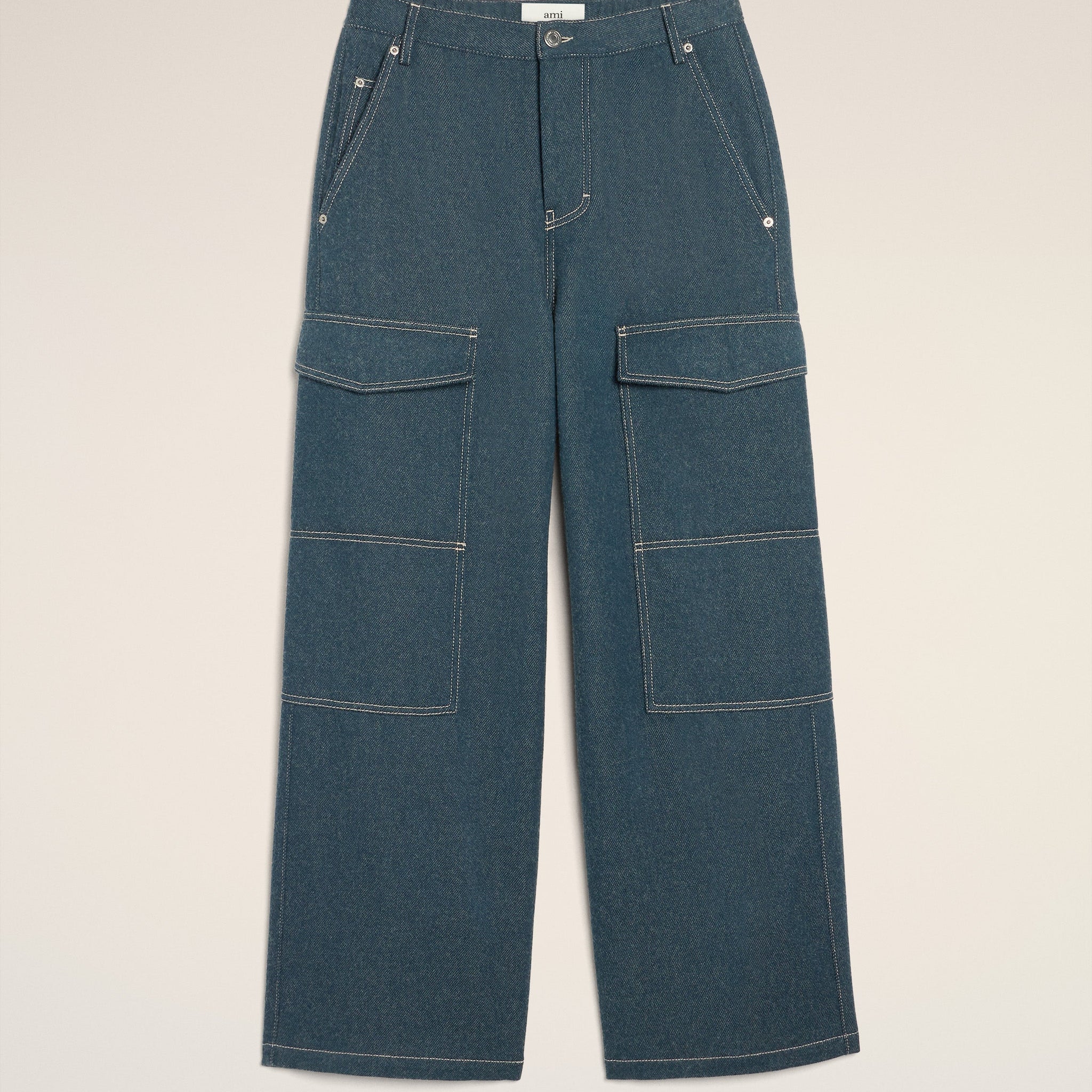 Blue Wool Worker Baggy Pants