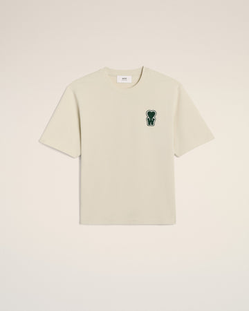 White Cotton Boxy Fit T-shirt With Patch