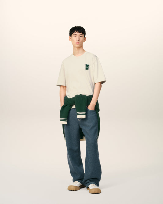 White Cotton Boxy Fit T-shirt With Patch