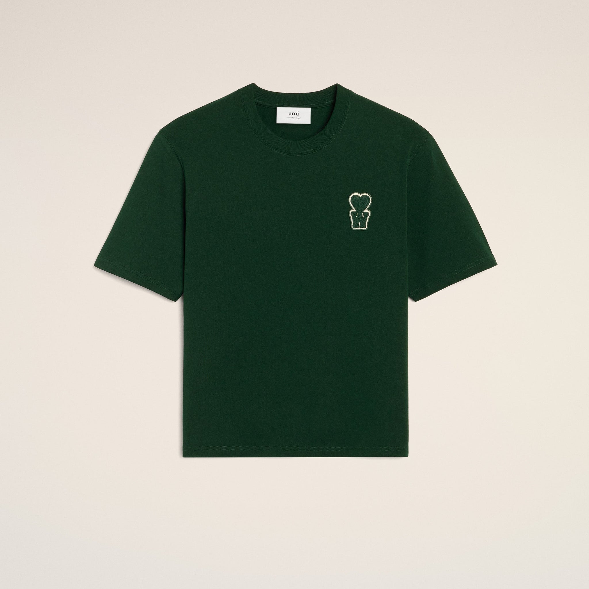 Green Cotton Boxy Fit T-shirt With Patch
