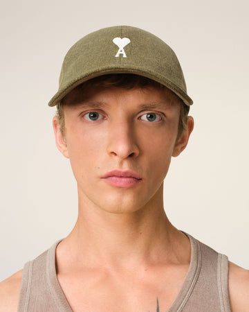 Green Cotton Ami de Coeur Embroidery Cap