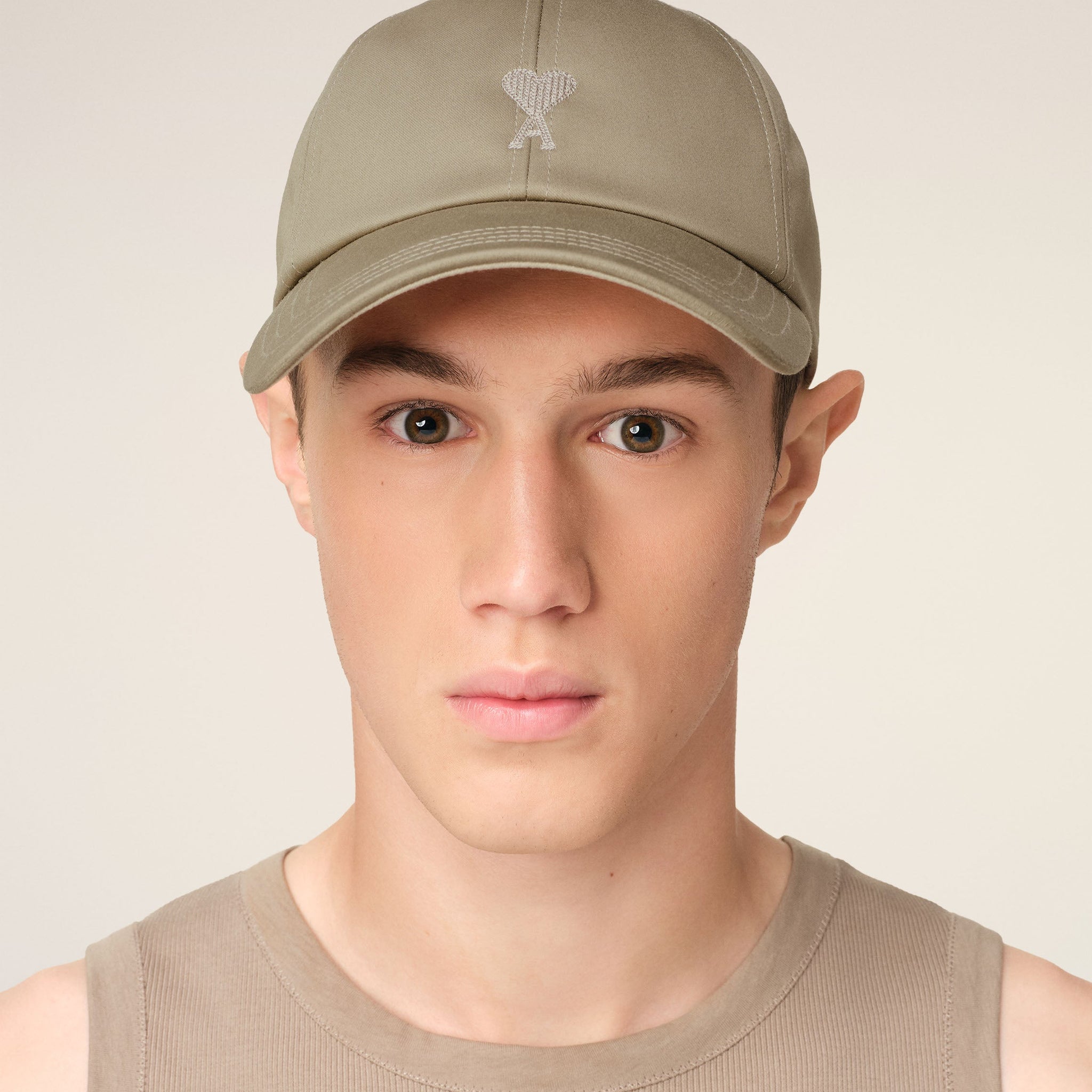 Green Cotton Ami de Coeur Embroidery Cap