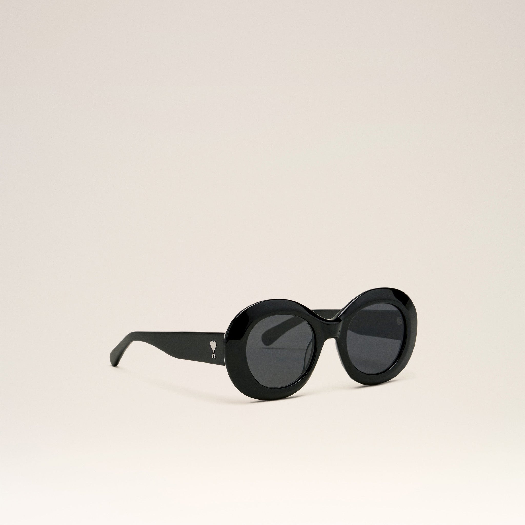 Black Acetate Rounded Ami de Coeur Sunglasses