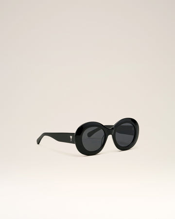 Black Acetate Rounded Ami de Coeur Sunglasses