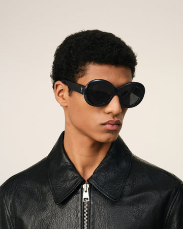 Black Acetate Rounded Ami de Coeur Sunglasses