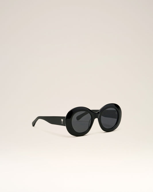 Black Acetate Rounded Ami de Coeur Sunglasses