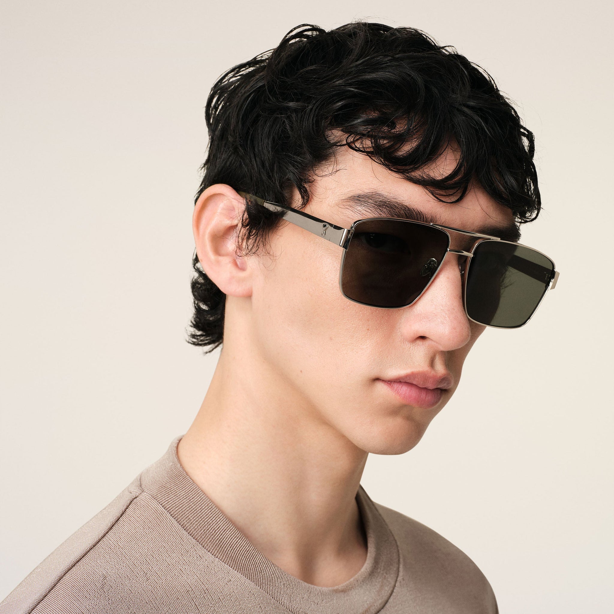 Silver/Black Stainless Steel 75007 Sunglasses