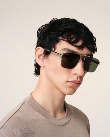 Silver/Black Stainless Steel 75007 Sunglasses