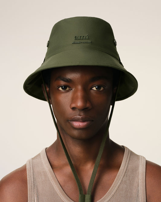 Green Water-repellent String Bucket Hat