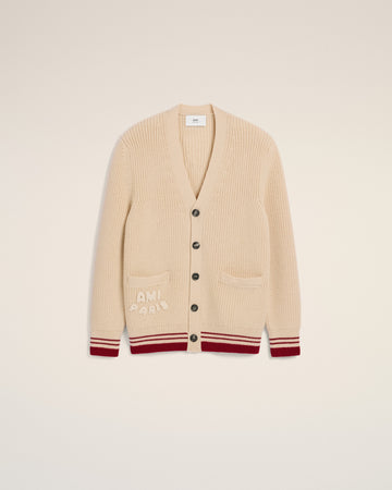Beige Wool Ribbed Sweater