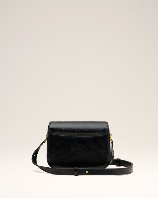 Black Leather Paris Paris  Bag