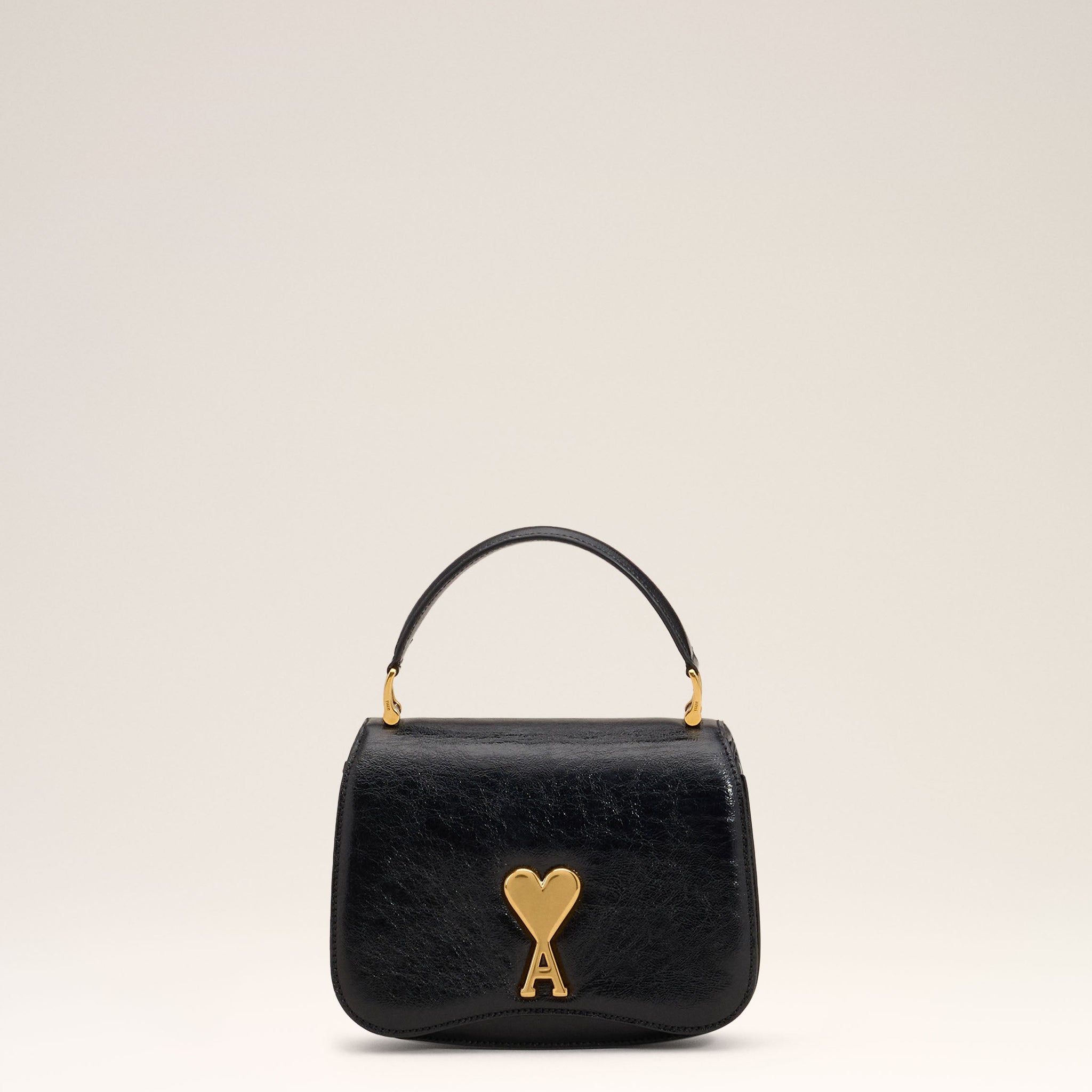 Black Leather Top Handle Paris Paris Bag