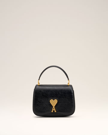 Black Leather Top Handle Paris Paris Bag