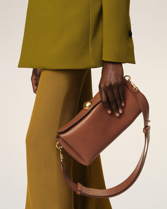 Brown Leather Carrousel Bag