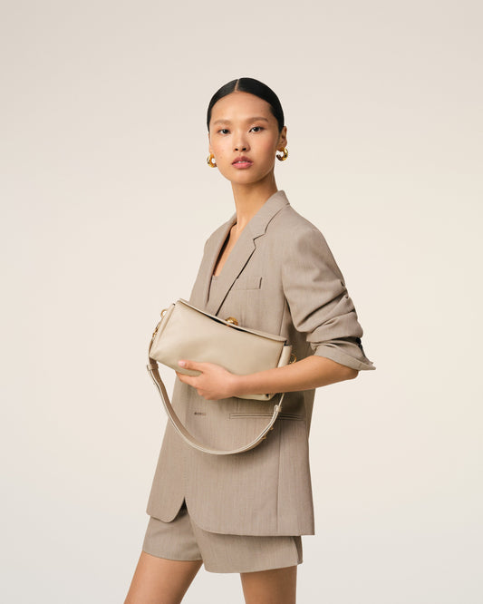 Beige Leather Carrousel Bag
