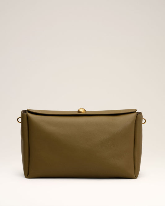 Khaki Leather Large Carrousel Bag